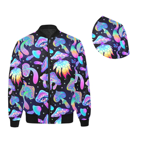 Chaqueta de Invierno para Hombre al por Mayor, Estilo Bomber de Lona con Estampado por Transferencia Térmica, Cuello Alto, Transpirable, Estilo Urbano Personalizado - Product Image 5