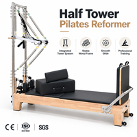 Machine de Pilates Reformer professionnelle en bois pour studio, avec tour, modèle en érable avec demi-tour