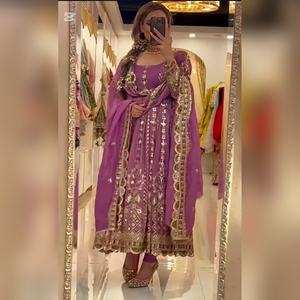 Prix d'usine, salwar kameez de style anarkali, 2 pièces en coton, artisanat à l'aiguille, ensemble de 3 pièces pour la fourniture de catalogues et la boutique, finition haut de gamme - Product Image 3