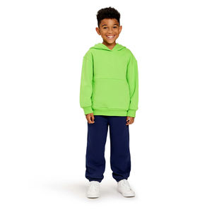 Pantalons de jogging décontractés de dernière génération pour enfants, couleur bleu marine, taille élastique, respirant, écologique, coupe ample - Product Image 3