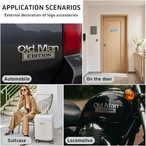 Emblema de Coche Edición Viejo Hombre, Insignia de Metal 3D (Paquete de 2), Aleación de Zinc, Impermeable, Resistente al Óxido, Calcomanía Compatible con Guardabarros, Puerta Trasera y Parachoques - Product Image 3