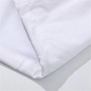 แจ็คเก็ตกันลมน้ำหนักเบามีซิปมีฮู้ดสำหรับผู้ชายและผู้หญิงแจ็คเก็ตผู้ชายสีดำสีขาวโพลีเอสเตอร์ - Product Image 4