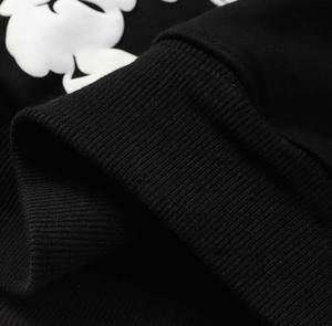 เสื้อฮู้ดดี้ผู้ชายคุณภาพสูง ผ้าฝ้าย 100% ดีไซน์ใหม่ พิมพ์ลายพัฟฟ์ ฉีกขาด สไตล์สตรีทแวร์ ชุดแทรคสูทเนื้อผ้าหนา - Product Image 2