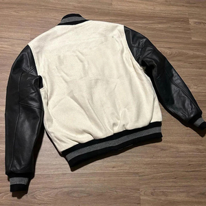 เสื้อแจ็คเก็ตทีมตัวแทนแขนหนังสำหรับผู้ชายเสื้อแจ็คเก็ตทีมเบสบอลมีกระดุมติดเสื้อ - Product Image 2