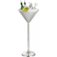 Seau à glace rectangulaire haut de gamme en acier inoxydable plaqué or, style vintage, pour vin et bière, 5L
