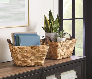 King Craft Viet Water <b>Hyacinth</b> Rectangular Storage Box Wicker <b>Basket</b> Organizer Storage Box Utility Cabinet <b>Basket</b> - Product Image 2