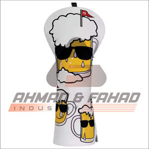 Housse de putter de golf en cuir PU conçue en usine, fermeture magnétique, logo brodé, housse de tête personnalisée imprimée, fabriquée au Pakistan - Product Image 1