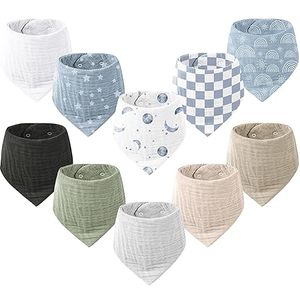 Bavoirs bandana en mousseline de coton pour bébés unisexes, bave douce et absorbante et soins de dentition - Product Image 3
