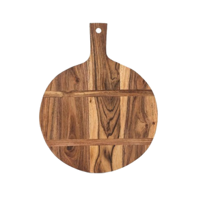 Tabla de madera para quesos, tabla de cortar de forma redondeada, hecha en India, accesorios de cocina - Product Image 4