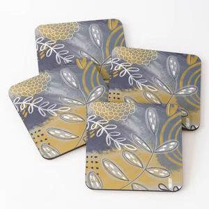 Nouvelle arrivée Sous-verres en bois imprimés en émail carré de haute qualité multicolore pour la décoration de la maison - Product Image 1