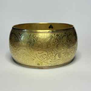 กำไลข้อมือทองเหลืองดิบ69มม., กำไลข้อมือฝัง, กำไลข้อมือช่องว่างเปล่า, สร้อยข้อมือทำด้วยมือกว้าง, ทองเหลืองดิบ - Product Image 5