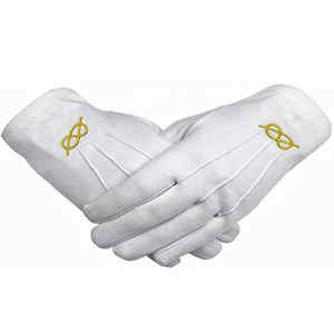 Gants de sécurité maçonniques en coton doux conçus sur mesure avec broderie pour Regalia - Product Image 1
