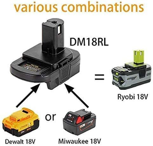 Adaptador convertidor de batería de litio para herramientas eléctricas, batería de 18V con puerto de carga USB, material ABS, convierte diferentes marcas de herramientas - Product Image 3