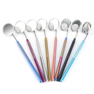 กระจกตรวจฟัน 8 ชิ้น ทำจากสแตนเลส ด้ามจับกันลื่น สีสันสดใส แบบใช้มือ - Product Image 5