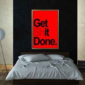 Art mural sur toile imprimée : style bohème, œuvre d'art positive, design tendance, encadré or - Product Image 1