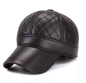 Casquette de baseball en cuir et toile, chaude, design à 6 panneaux, style vintage sportif, respirante, tendance, pour le sport, le cyclisme, décontractée, sac en cuir - Product Image 5