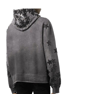 เสื้อฮู้ดดี้แบบสวมหัวผ้าคอตตอน100% ปักลายดาวมีลาย3D ดีไซน์ใหม่2025 - Product Image 3
