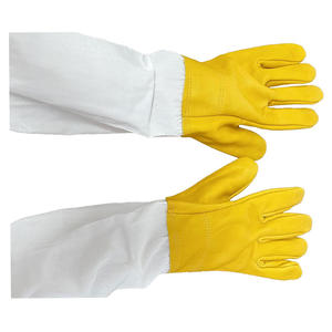 Guantes de apicultura de piel de cabra profesional Puños protectores largos Guantes de apicultura de cuero suave para apicultura de piel de vaca - Product Image 2
