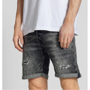 Novedad de verano, pantalones vaqueros cortos rasgados para hombre, pantalones cortos de algodón con parche de agujero de calle alta a la moda, pantalones cortos de mezclilla informales de talla grande, ropa para hombre - Product Image 2