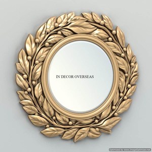 Miroir de forme ronde de la meilleure qualité avec des papillons en métal plaqué or cadre design maison et hôtel salon décoration approvisionnement - Product Image 2