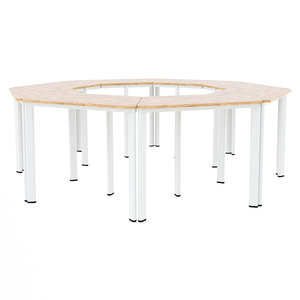 Modern 8-piece Rubber Wood <b>Office</b> Furniture with Oval Iron Legs-MDS002 - Product Image 2