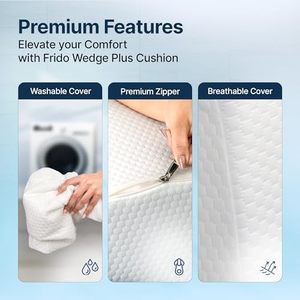 Almohada Frido Ultimate Wedge Plus con Funda de Terciopelo y Espuma Viscoelástica |   Soporte Lumbar para el Alivio del Reflujo Ácido |   Diseño Extraíble y Lavable - Product Image 2