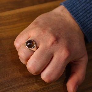 Anillo de Plata de Ley 925 para Hombre con Piedra Zultanita, Diseño Pulido para Uso Diario, con Rodio, Topacio Místico y Ágata Natural - Product Image 1