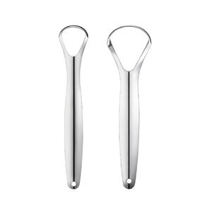 Ensemble de nettoyage de langue en cuivre écologique grattoir d'hygiène buccale en acier inoxydable avec logo laser pour une haleine fraîche - Product Image 5