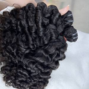 Venta al por mayor de cabello birmano sin procesar de proveedores de cabello rizado natural y virgen, extensiones de cabello humano crudo alineado con cutícula vietnamita - Product Image 1