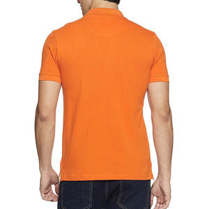 Polo personnalisé pour homme en orange |   T-shirt de golf classique à manches courtes et uni |   Polo en coton piqué respirant, vêtements décontractés pour équipes, vente en gros - Product Image 2