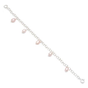 Perla de arroz de agua dulce blanca Natural grado AAA IGI certificado 925 pulsera de plata esterlina 8mm 10mm última gota de moda - Product Image 1