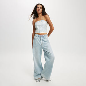 Mode féminine bustier tubulaire haute qualité coton Denim coréen Unique couleur imprimé croisé conception décontracté chemise pour femmes OEM - Product Image 2