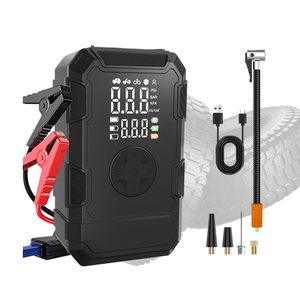 Mini démarreur de batterie 2-en-1 avec compresseur d'air 150 PSI, batterie externe portable, LED SOS et outil d'urgence routière - Product Image 1