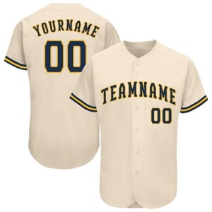 Meilleures ventes Maillot de baseball personnalisé en tenue d'équipe personnalisé Navy-Gold - Product Image 1