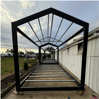 Kit de structure en acier préfabriquée pour maison modulaire australienne, construction rapide et facile, petite maison, appartement pour grand-mère, 20 pieds, 6 m x 3 m, toit en forme de chapeau de paille, kit de structure en acier préfabriqué
