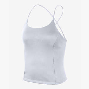 Camiseta sin mangas de algodón 100% con cuello redondo OEM, chaleco de gimnasio acanalado para mujer, camisetas suaves para entrenamiento físico - Product Image 1