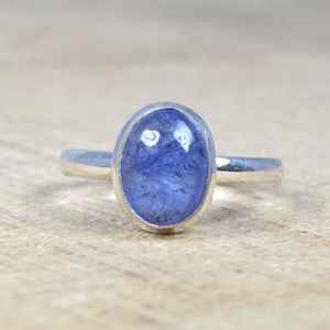 Real Blue Tanzanite 925 Sterling Silver Rhodium Plated Solitaire Ring Vintage Luxury Premium Grade Jewelry February Birthstone - Product Image 1