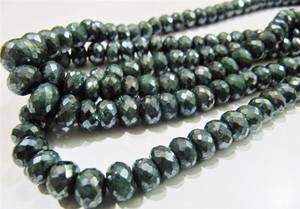Cuentas facetadas Rondelle de Esmeralda natural Silverite Joya eminente de alta calidad 6-8mm Strand 8 pulgadas - Product Image 3