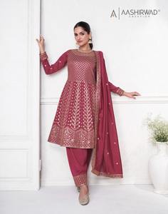 Último diseñador de estilo pakistaní Faux Georgette seda bordado secuencia trabajo Salwar traje de Fab Zone para ocasiones de fiesta - Product Image 2