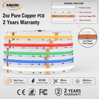 Bande LED COB adressable WS2814 RGBW, étanche IP67, DC24V, 784 LED/m, ruban linéaire numérique à effet de poursuite, CRI 90+
