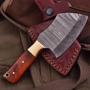 Cuchillo de carnicero de acero de Damasco forjado a mano con espiga completa |   Cuchillo Personalizado para Caza y Camping con Mango de Hueso, OEM/ODM Disponible - Product Image 2