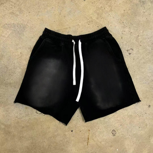 Fabricante ácido lavado Vintage hombres pantalones cortos Streetwear estilo 100% algodón pantalones cortos para hombres Jogger - Product Image 2