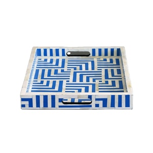 Eternal Noor Plateau de service en incrustation d'os arabe Plateau décoratif fait à la main de qualité supérieure pour la maison Hôtel Ramadan Salle à manger Occasions de cadeaux de luxe - Product Image 1