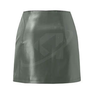 Falda de cuero de moda para mujer personalizada 2025, falda de cuero de uso de fiesta de algodón de Color personalizado, falda de cuero transpirable - Product Image 2