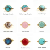 2025 personnalisé exporté 925 argent Fine bague 12mm blanc Calcite cuivre femmes éternité Vermeil naturel pierres précieuses bijoux avec cadeau