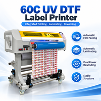 Nouvelle machine DTF numérique UV TPU automatique à tête unique DX7 de 60 cm, imprimante d'étiquettes grand format rouleau-à-rouleau, garantie 1 an, en acier