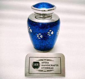 Urna Funeraria de Metal Azul, Latón/Aluminio, Estilo Nuevo, para Guardar Cenizas de Mascotas - Product Image 6