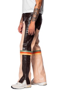 Veste d'hiver stylée pour hommes style hip-hop dernier cri OEM grande taille fermeture à glissière brodée en cuir PU poche à capuche avec col - Product Image 2