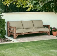 Juego de muebles de sofá de mimbre tejido a mano de bambú Natural de lujo hecho a mano de madera para el hogar, jardín, sala de estar, función de decoración