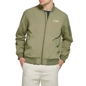 Chaquetas Bomber Impermeables de Lona Recubierta de Poliéster con Diseño de Logotipo Personalizado, Chaquetas Casuales para Hombre, Servicio OEM de Pakistán - Product Image 1